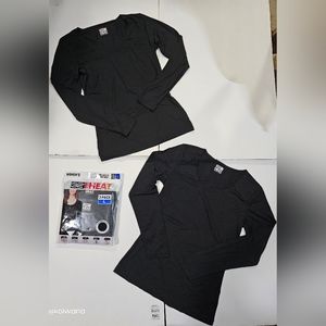 32 Degree Cool 2 Pack Women's Black Long Sleeve Scoop Neck Size L